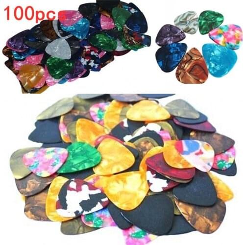 100Pcs/Set Acoustic Picks Electric Bass Pic Plectrum Mediator Guitarra Musical Instrument Thickness Mix Guitar Pick