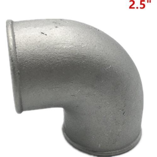 2 Pieces 2.5" 90° Bend Turbo Intake Intercooler Pipe Aluminum Hose Silver