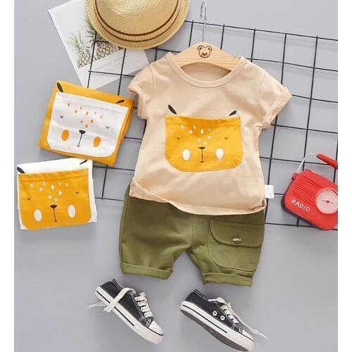 2020 Toddler Girls Boys Clothes Summer Sets Cute Print Casual Suits Newborn Boys Clothes T Shirt Shorts Pants 2Pcs Kids Clothing