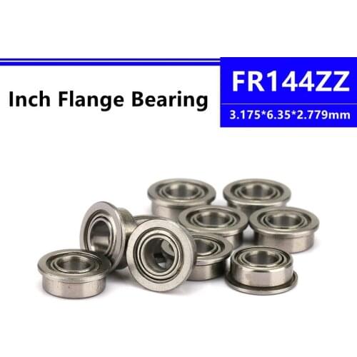 50pcs/100pcs FR144ZZ 3.175*6.35*2.779mm fr144 inch flange deep groove ball bearing FR144-2Z Flanged shielded bearing
