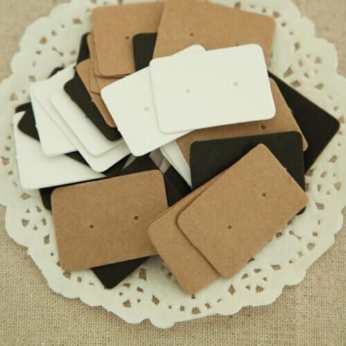 50Pcs/lot 2.5*3.5cm Jewelry Earring Ear Studs Hanging Holder Display Hang Paper Cardboard Cards Kraft Paper Package For Party