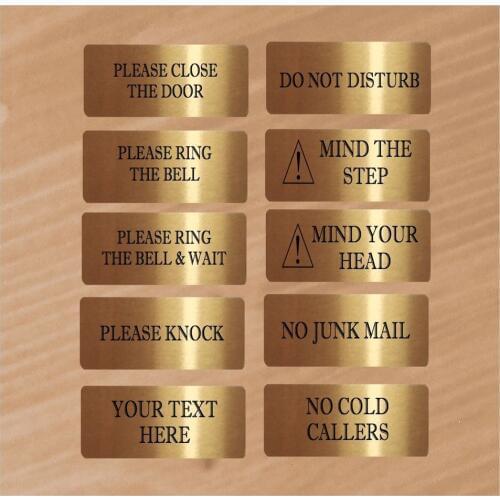 Aluminum-plastic composite board VITAL SIGNS GOLD No Junk Mail, Ring Bell, Close Door: PVC House Office Plaque