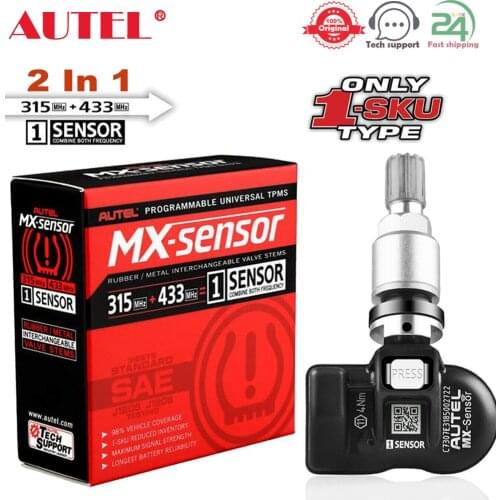 Autel 2 in 1 MX-Sensor 315MHz + 433MHz TPMS Scan Tire Repair Tool Automotive Accessory Tyre Pressure Monitor MaxiTPMS Programmer