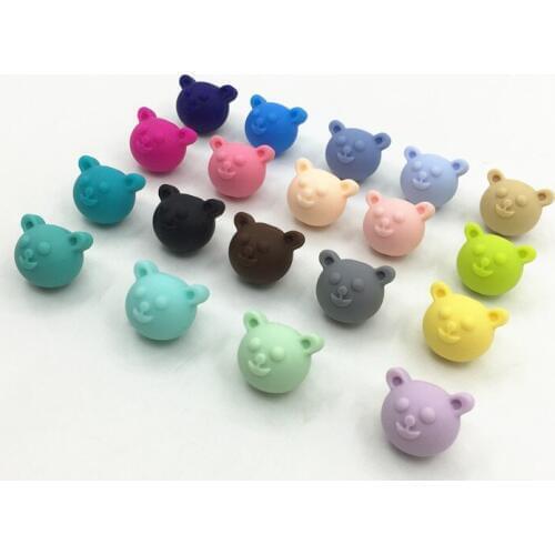 50pcs/lot Food Grade Silicone Teeth Bear Beads DIY Necklaces Baby Bracelets Babies Chewing Jewelry Teether Necklaces Mom Jewelry