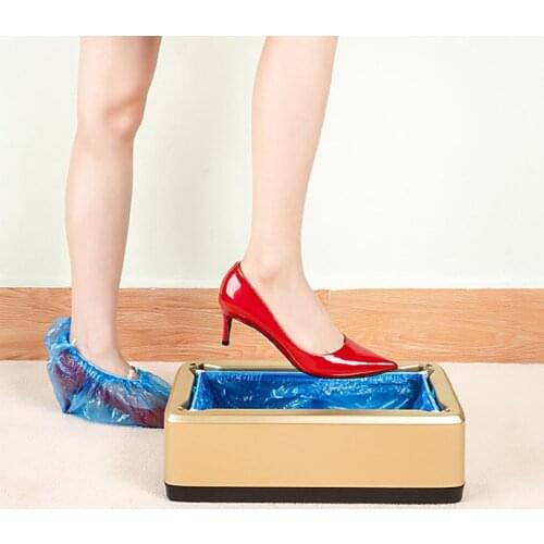 Shoes Cover Dispenser Overshoes Machine Automatic T-shape Slot ABS Anti-slip Base Hand-free Shoe Cover Dispenser for Home