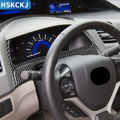 For Honda Civic 9 Coupe Sedan 2013 2014 2015 Carbon Fiber Dashboard Decoration Cover Car Sticker Speedometer Surround Frame Trim