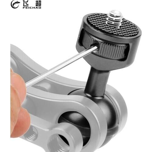 FEICHAO 1" Ball to 1/4 Screw Ball Head 360 Rotatable for Gopro Action Underwater Video Camera Light Diving Joint Adapter Mount