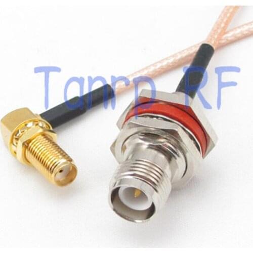 10pcs 15CM Pigtail coaxial jumper cable RG316 extension 6inch RP TNC female jack to SMA female right angle RF adapter connector