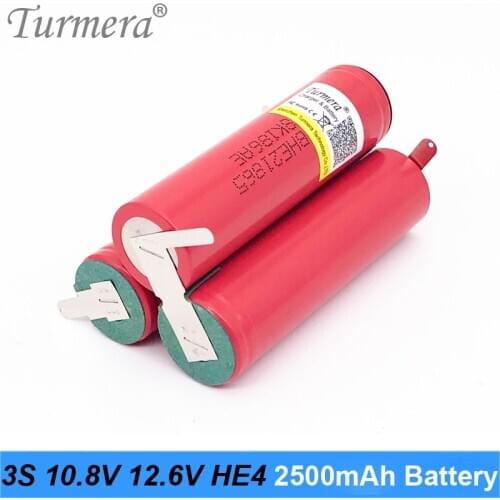 Lithium Battery Pack 3S 10.8V 12.6V 18650 HE2 2500mah 20A 35A Discharge Current for Screwdriver Battery and Shurik (customize)