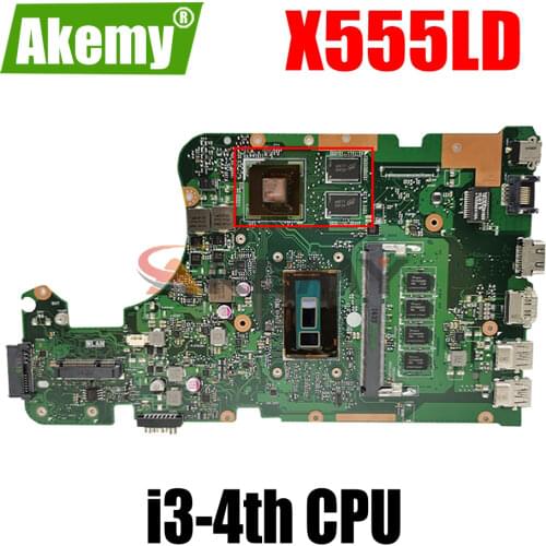 AKEMY X555LD Laptop Motherboard For ASUS X555LD X555LP X555LA Onboard Mainboard 4G-RAM I3-4010U GT820M