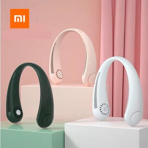 New Xiaomi Mini Neck Fan Portable Bladeless Fan USB Rechargeable Leafless Hanging Fans Air Cooler Cooling Wearable Neckband Fans