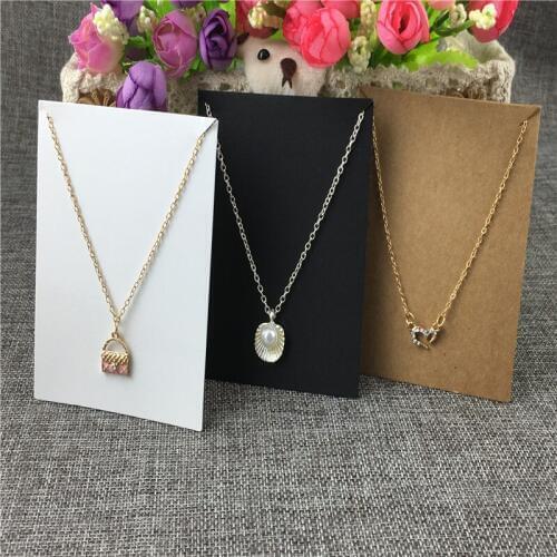 Fashionable Blank Printable LOGO Right Angle Square Necklace Card Three colors Jewelry Packaging Display Card 10x8cm 100Pcs/Lot