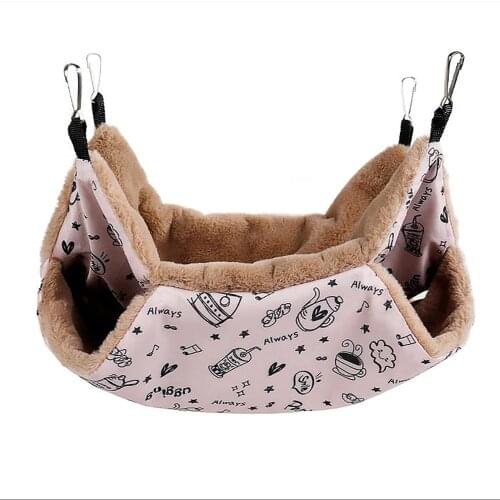 Soft Warm Pet Hammock Double-layer Plush Hanging Nest Sleeping Bed Small Pets Hamster Squirrel Pet Supplies