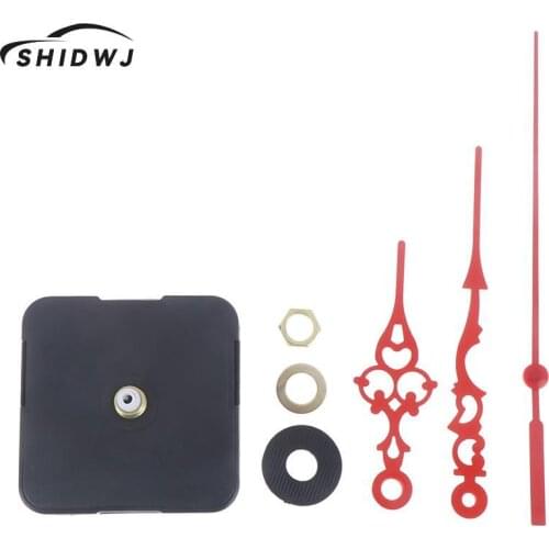 1 Set high quality Silent large wall Clock Quartz Movement Mechanism Black and Red Hands Repair Kit Tool Set