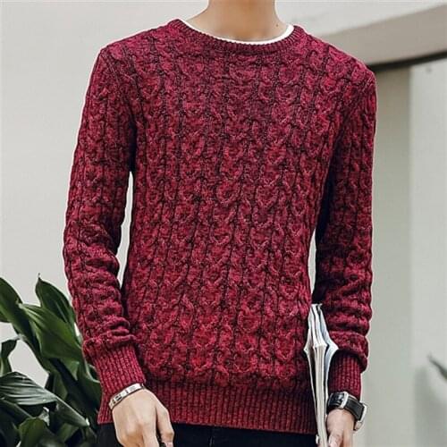 2020 New Mens Winter Fall O Neck Sweaters Fahsion Long Sleeve Sweater Pullover Korean Solid Color Casual Jumper Sweater Clothes