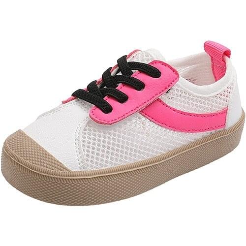 2021 Summer New Girls and Boys Soft Sole Shoes Mesh Surface Non-slip Breathable Foot Single Shoes Childrens Casual Shoes 21-30