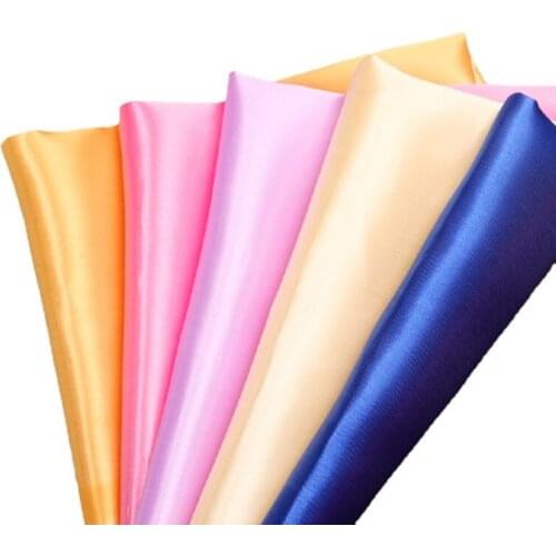 Width 59'' Solid Color Comfortable Simple Smooth Satin Fabric By The Yard For Dress Shirt Curtain Material