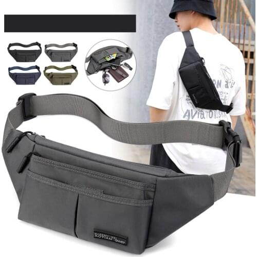 Casual Chest Bag Men Crossbody Bags Multiple Pockets Waist Bag Oxford Waterproof Sports Belt Pack Male Hip Waist Pack