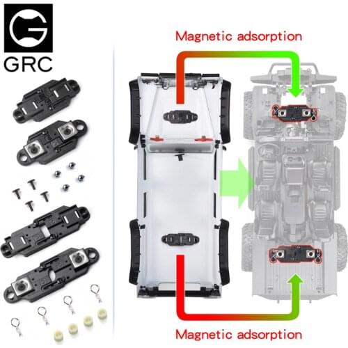 GRC Adjustable Distance Magnetic Body Mount Shell w/Magnet For 1/10 RC Crawler Car TRX4 SCX10 JK 90046 D110 CFX CC01 94123 G168A