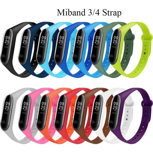 Watch Band for Xiaomi mi band 3 4 Silicone mi band 4 strap Watch Bracelet For mi Band 3 4 Sport Watch Band For Mi 3 Watch Belt