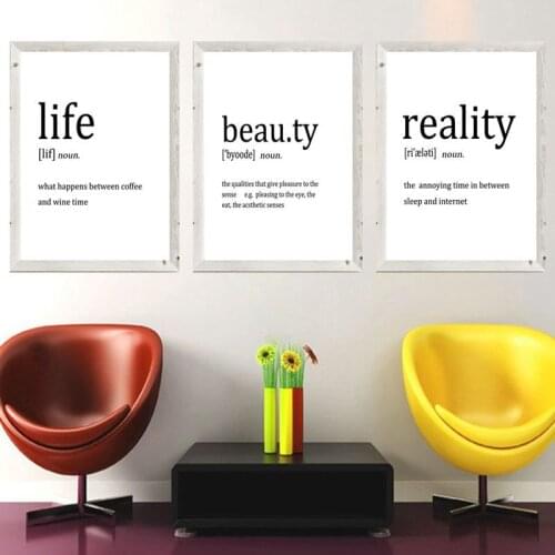 Funny Simple English Letters Art Decorative Painting Hanging Painting Living Room Bedroom Background Murals Wall Art Canvas