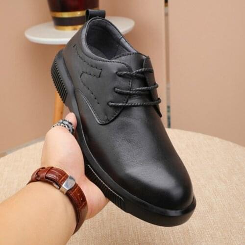New Style Men Casual Genuine Leather Shoes British Fashion Comfortable Thick Soles Flats Luxury Designer Business Shoe Plus 13