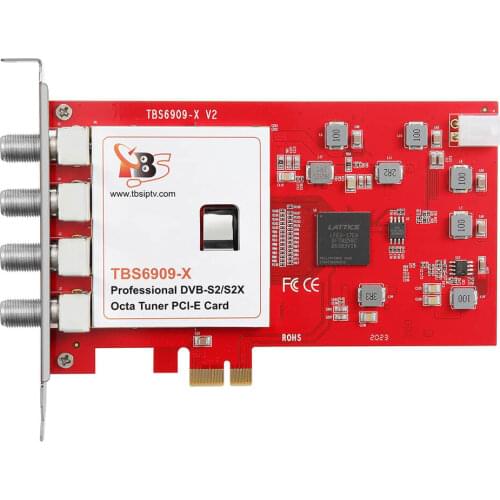 TBS6909X DVB-S/S2/S2X 8 Octa H.265 TV Tuner PCIe Card for Watching and Recording Satellite FTA channels /Radio Programs on PC