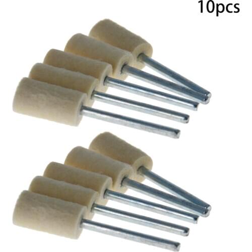 Utoolmart New Column Grinding Heads 3x8 3x10 3x12 mm/inch Australian Wool Carbon Steel Nickel Plating Handle 5/10/15pcs