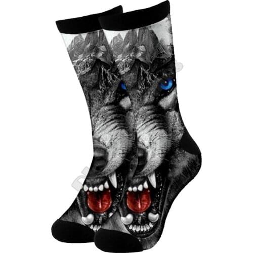 Wolf High Socks 3d Printed Men For Women Funny socks fashion long Socks 02