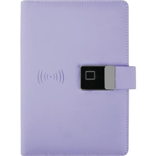 High Security Finger Print Book Pad Fingerprint Lock Notebook with wireless charging