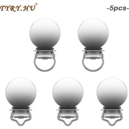 5pcs/lot Stainless Steel Baby Pacifier Clips Solid Color Holders Cute Infant Soother Clasps Holders Accessories Baby DIY Preferr