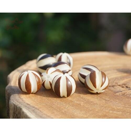 10pcs Natural Bodhi Seed Beads with Gray/Black Stripe Round Beads Mala Japa Beads Bracelet Jewellry Findings DIY Accessories