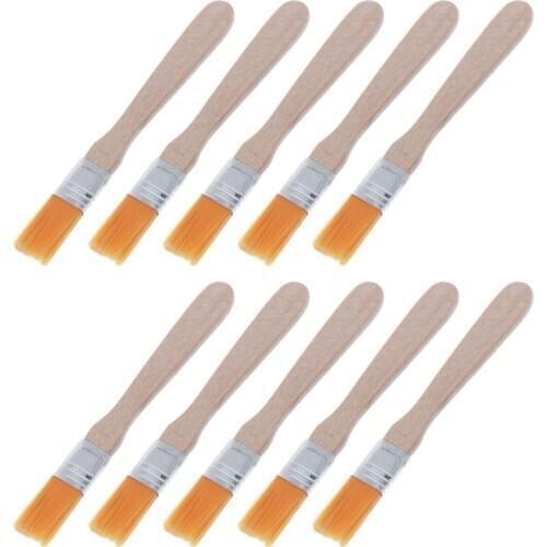 10Pcs Wooden Handle Brush Nylon Bristles Welding Cleaning Tools For Solder Flux Paste Residue Keyboard PC