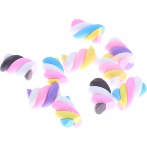 10pcs Soft Stress Release Resin Simulation Marshmallow Jewelry Findings For Children Phone Components Jewelry Accessories