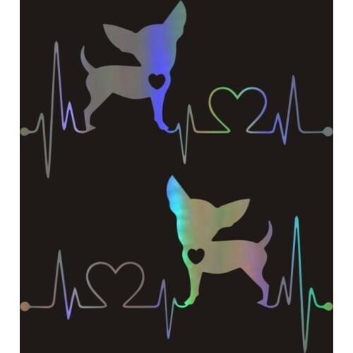 11.7*6.6CM Chihuahua Dog Car Sticker Hood Motorcycle Decal Mural Vinyl Covers Car-styling