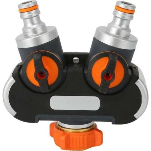 2 Way Hose Splitter with Valve Garden Irrigation Faucet Connector Adapter Accessory