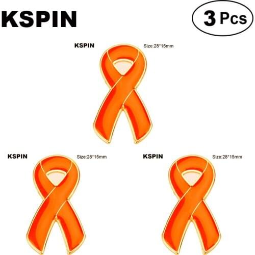 Orange Aids Lapel Pin Flag badge Brooch Pins Badges 3Pcs a Lot