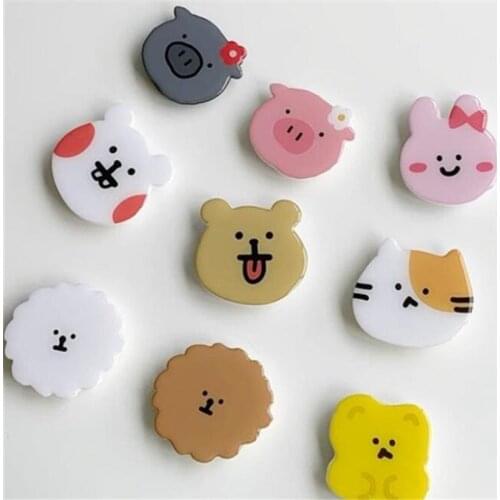 3D Epoxy Airbag Aimal Pig Dog Cat Expanding Stand Mount Phone Socket Fold Mobile Smartphones Pocket Desktop Phone Stand Holder