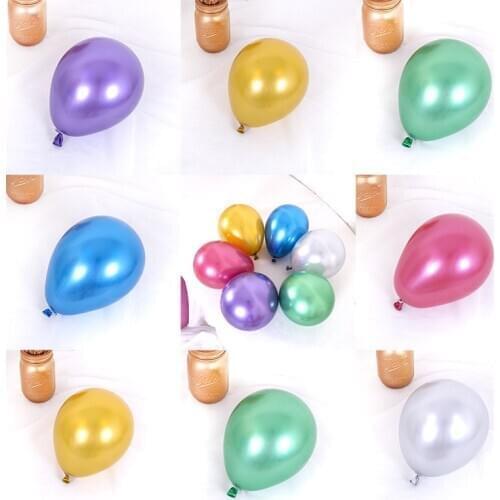 5'’/12'’/18‘’ Metallic Latex Balloons Birthday Party Decoration Ball Thickened Pearlescent Chrome Gold ball Wedding Accessories