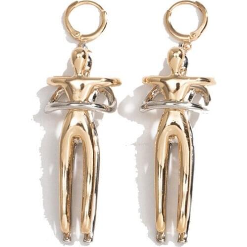 6 pair /lot jewelry fashion European and American retro exaggerated human body hug contour figure earrings