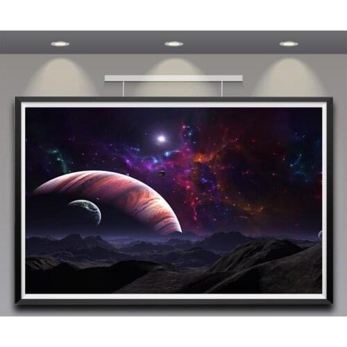 Astronomy Sci-Fi Canvas Poster Space Mystery Starry Sky Earth Dawn Jupiter Graphic Frameless Art Wall Living Room Home Decor