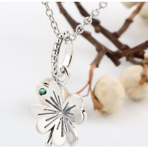 Authentic 925 Sterling Silver Charm Creative Lucky Clover Fashion Pendant Fit Pandora Women Bracelet & Necklace Diy Jewelry