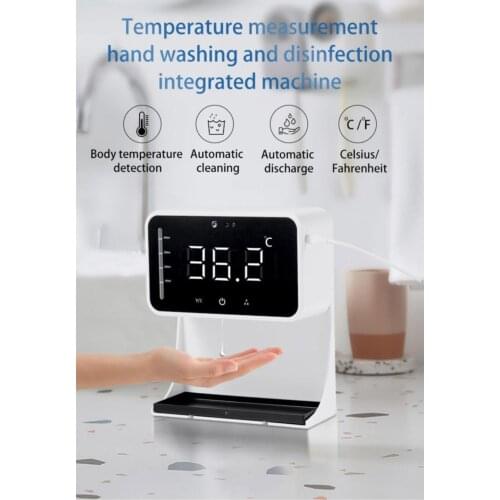 Automatic Hand Sanitizer Dispenser Wall-Mounted Infrared Thermometer Non Contact School/Office Fever high Temperature alarmIt