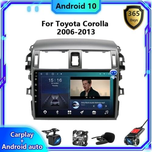 For Toyota Corolla E140/150 2008 2009 2010 2011 2012 2013 Android 9.0 Car Radio Multimedia Video Player 2 din bass Stereo RDS AM