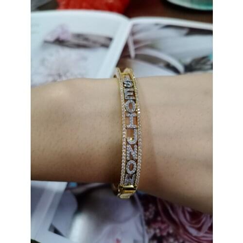 2021New DIY Bracelet for Women and Children Personality Slider Bangle Roman Numeral Bracelet Women Bangle for Monther 's Day