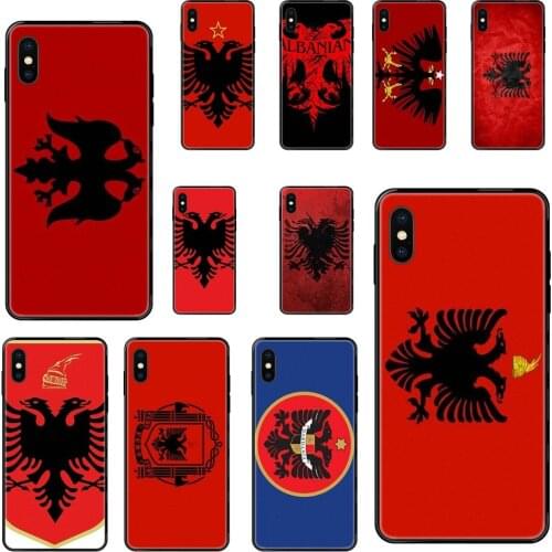 For Huawei Honor Play V10 View Mate 10 20 20X 30 Lite Pro Y3 Y5 Y9 Nova 3 3i Pro Al Albania Grunge Flag Black Soft TPU Ultra