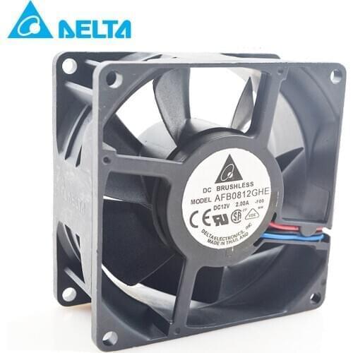 FOR DELTA AFB0812GHE 8038 8CM 80X80X38MM 12V 2.00A 3 Line Chassis Violence Fan