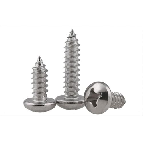 GB845 304 stainless steel Round head self-tapping screws M4 M4.2 M5 M6 M8 screws PA screws