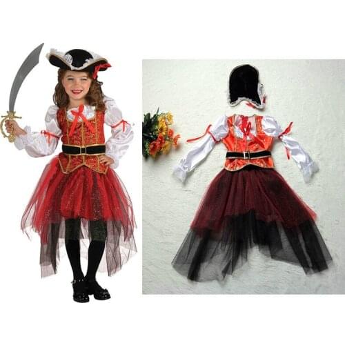 Girl Halloween cosplay costume pirate costume children cosplay costume Christmas New Year childrens Purim (no weapons) Pirate