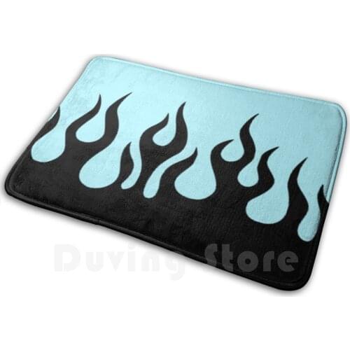 Black Flames Mat Rug Carpet Anti-Slip Floor Mats Bedroom Black Flame Flames Fire Music Red White Funny Logo Movie Rap Witch
